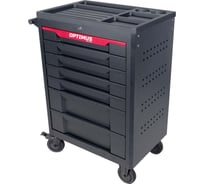 Тележка инструментальная Optimus 7 полок с набором инструментов 298 пр, пластиковая столешница OPT-717P