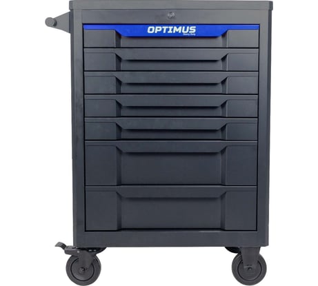 Тележка инструментальная Optimus 7 полок с набором инструментов 298 пр, пластиковая столешница OPT-717P