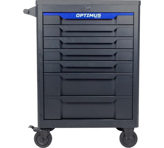 Тележка инструментальная Optimus 7 полок с набором инструментов 298 пр, пластиковая столешница OPT-717P 1