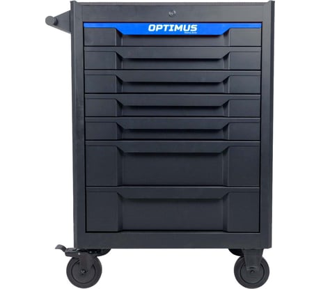 Тележка инструментальная Optimus 7 полок с набором инструментов 298 пр, столешница с EVA покрытием OPT-717E