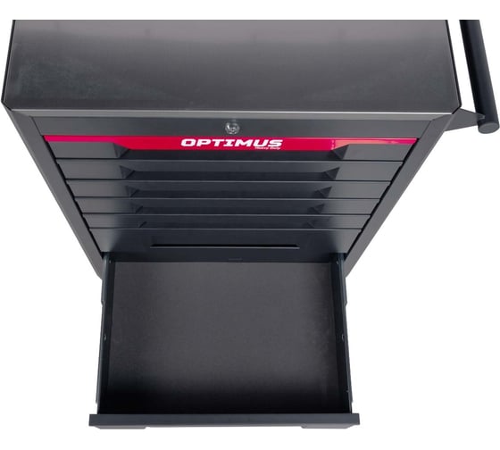 Тележка инструментальная Optimus 7 полок с набором инструментов 298 пр, металлическая столешница OPT-717M