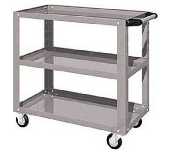Тележка FERRUM открытая, 3 полки, 950x486x840, серый металлик 02.230L-9007