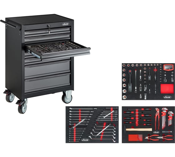 Инструментальная тележка с инструментами VIGOR Black Edition V2379N