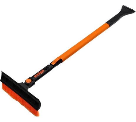 Телескопическая щетка-сметка для снега со скребком AMIGO 74136