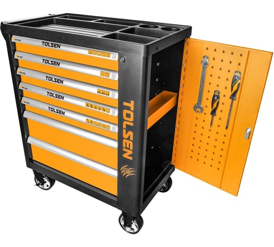 Набор инструментов TOLSEN BOXER в черной тележке, 157 предметов TT85415