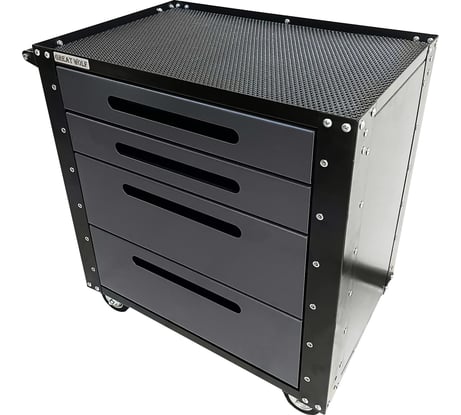 Инструментальная тележка Great Wolf 4 ящика, колеса с тормозом, серая GWT-G4