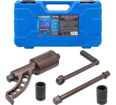 Гайковерт ручной с редуктором Forsage 1" головки 32, 33 мм, длина 310 мм, передаточное число 1:68, 6200 Н/м F-3411389 HS(59994)