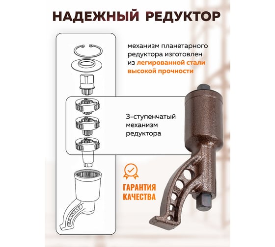 Гайковерт ручной с редуктором FORSTIME 1" головки 32, 33 мм, длина 310 мм, передаточное число 1:68, 6200 Н/м FT-3411389 HS(59997)