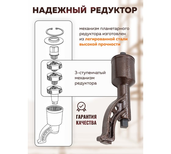 Гайковерт ручной с редуктором FORSTIME головки 32, 33 мм, длина 330 мм, передаточное число 1:78, 7500 Н/м FT-34114103 HS(59992)