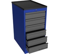 Инструментальная тумба Верстакофф PROFFI Д6 RAL5005 6 выдвижных ящиков 106586
