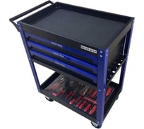 Инструментальная тележка Great Wolf 3 ящика, 2 полки, с инструментом 324шт GW-3ST2 Blue