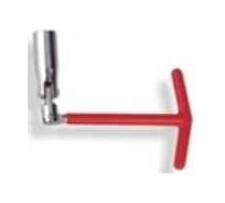 Ключ свечной AIRLINE Т-образный, с карданом, 21x350 мм, с резиновым фиксатором ATAC020