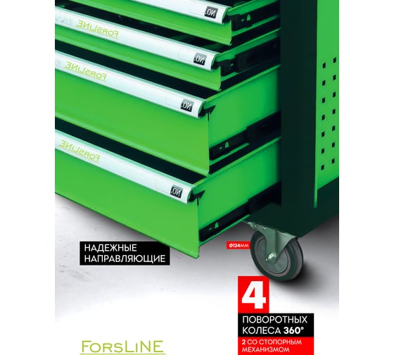Тележка мобильная ForsLine с набором инструментов 272 предмета, 7 полок FL-F-55304(60798)