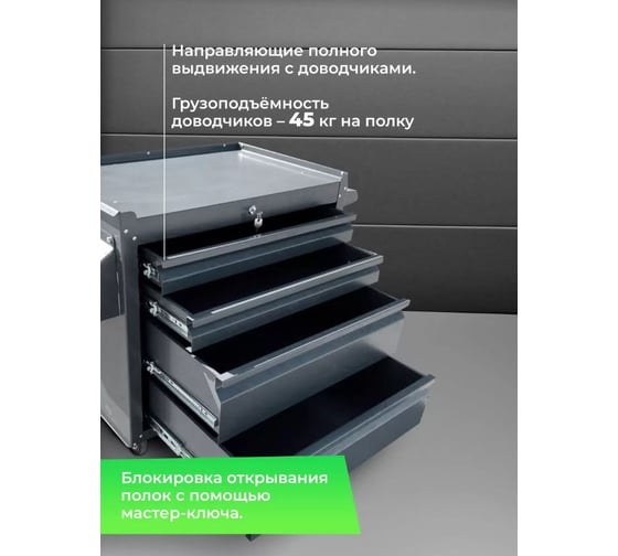 Инструментальная тележка Вертикаль ILIKPRO Смарт графит SIS-22.744.678.000.7024
