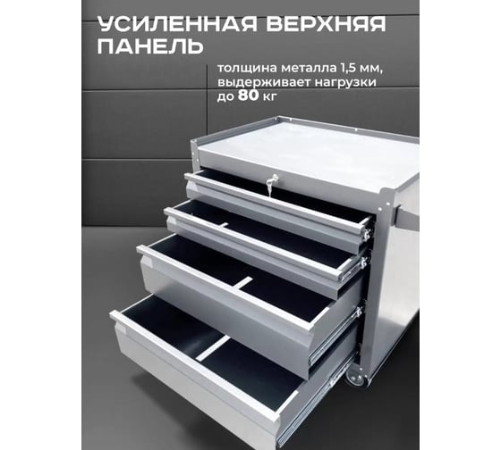 Инструментальная тележка Вертикаль ILIKPRO Смарт светло-серая SIS-22.744.678.000.7035