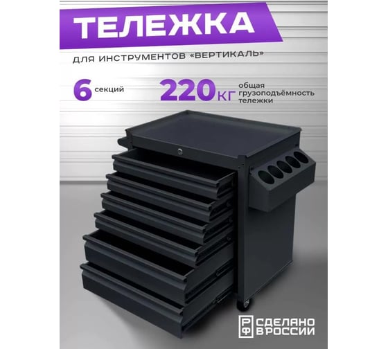 Инструментальная тележка Вертикаль ILIKPRO чёрная SID-42.855.678.000.R9005