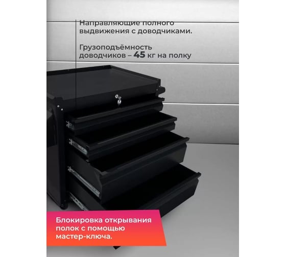 Инструментальная тележка Вертикаль ILIKPRO Смарт чёрная SIS-22.744.678.000.R9005