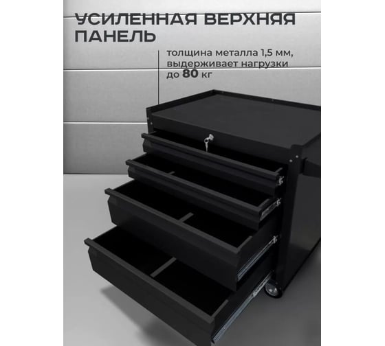 Инструментальная тележка Вертикаль ILIKPRO Смарт чёрная SIS-22.744.678.000.R9005