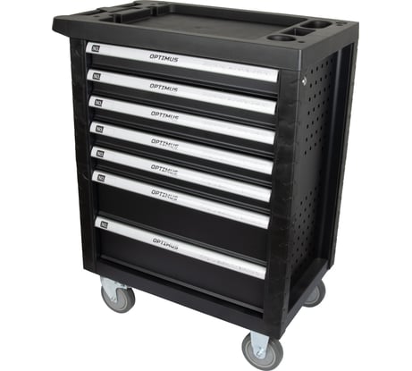 Тележка инструментальная Optimus TS-07 7 полок с набором инструментов 139 пр, пластиковая столешница OPTIMUS TS-07