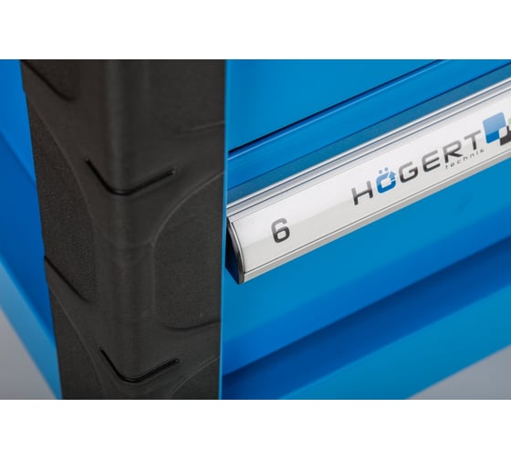 Инструментальная тележка HOEGERT TECHNIK 7 ящиков, усиленный пластиковый верх HT7G047
