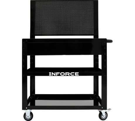 Инструментальная тележка Inforce 3 полки с панелью и ящиками, габариты без упаковки 950х486х1360мм, 06-01-19