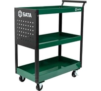 Тележка инструментальная SATA 3х-ярусная с перфорированной панелью 95222B
