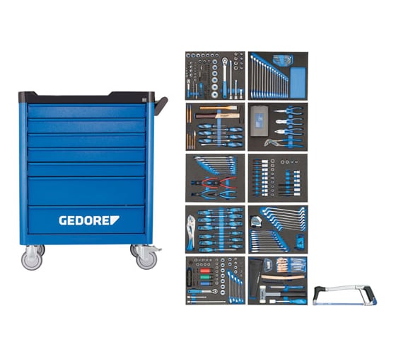 Инструментальная тележка с 7 ящиками, 308 шт GEDORE 2980347