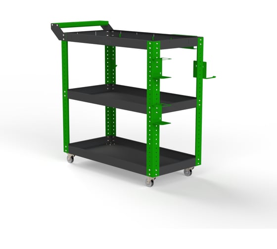 Тележка инструментальная Metalex Тип 1 700x350x800 3 полки (серо-зеленый) / ООО Металекс 118033 1