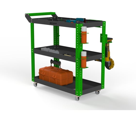Тележка инструментальная Metalex Тип 1 700x350x800 3 полки (серо-зеленый) / ООО Металекс 118033