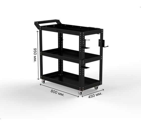 Тележка инструментальная ООО Металекс Тип 1 800x450x950 3 полки (черный) / 118087