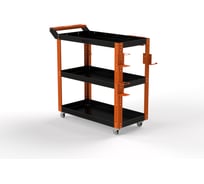Тележка инструментальная ООО Металекс Тип 1 800x400x950 3 полки (оранжево-черный) / 118056