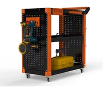 Тележка инструментальная ООО Металекс Тип 2 800x400x950 мм, 3 полки, оранжево-черный 118168