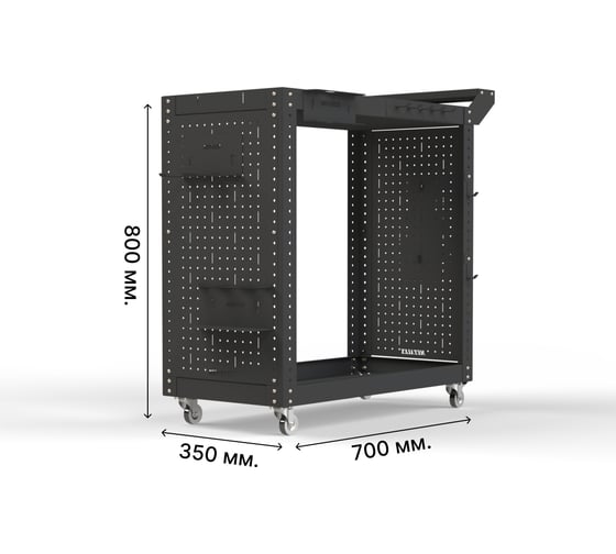 Тележка инструментальная ООО Металекс Тип 2 700x350x800 мм, 2-е полки, серый 118129