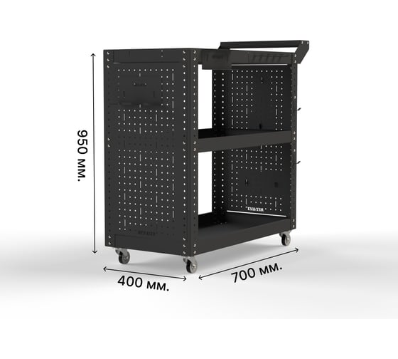 Тележка инструментальная ООО Металекс Тип 2 700x400x950 мм, 3 полки, серый 118181