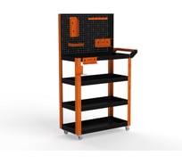 Тележка инструментальная ООО Металекс Тип 4 800x400x950 4 полки (оранжево-черный) / 118320