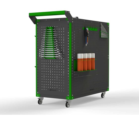 Тележка инструментальная ООО Металекс Metalex Тип 3 800x400x800 мм, 2-е полки, серо-зеленый 118340