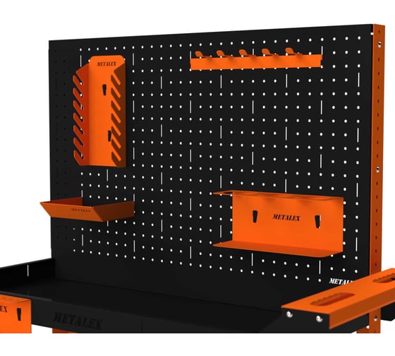 Тележка инструментальная ООО Металекс Metalex Тип 4 700x450x950 мм, 3 полки, оранжево-черный 118282