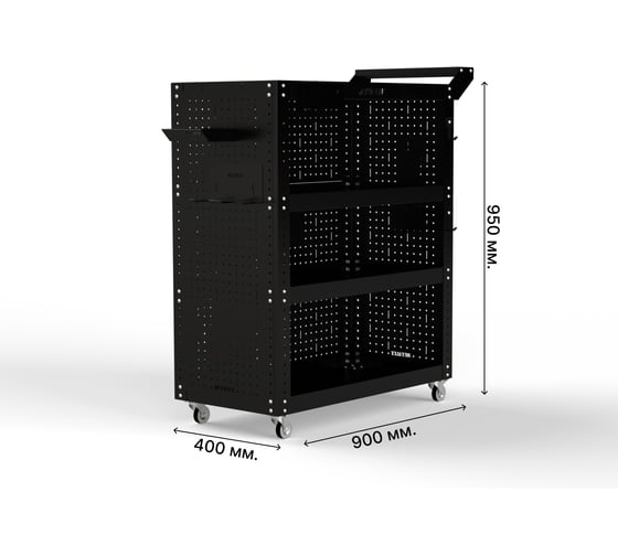 Тележка инструментальная ООО Металекс Тип 3 900x400x950 мм, 4 полки, черный 118445