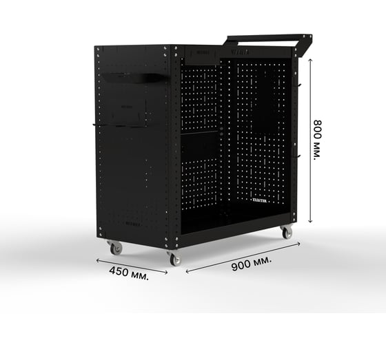 Тележка инструментальная ООО Металекс Тип 3 900x450x800 мм, 2-е полки, черный 118368