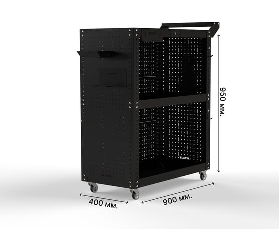 Тележка инструментальная ООО Металекс Тип 3 900x400x950 мм, 3 полки, черный 118421