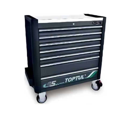 Тележка инструментальная TOPTUL Jumbo 7 ящиков, с набором инструментов, 413 предметов GE-41330