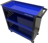 Инструментальная тележка Great Wolf 3 полки с перфорацией, синяя GW-3ST3 BLUE