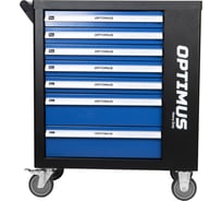 Тележка инструментальная Optimus 7 полок с набором инструментов 289 пр, пластиковая столешница OPT-917P