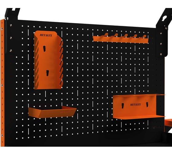 Тележка инструментальная ООО Металекс Тип 5 900x450x950 3 полки, оранжево-черный 118508