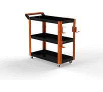 Тележка инструментальная ООО Металекс Metalex Тип 1А, 800x400x950, 3 полки, оранжево-черный 118616