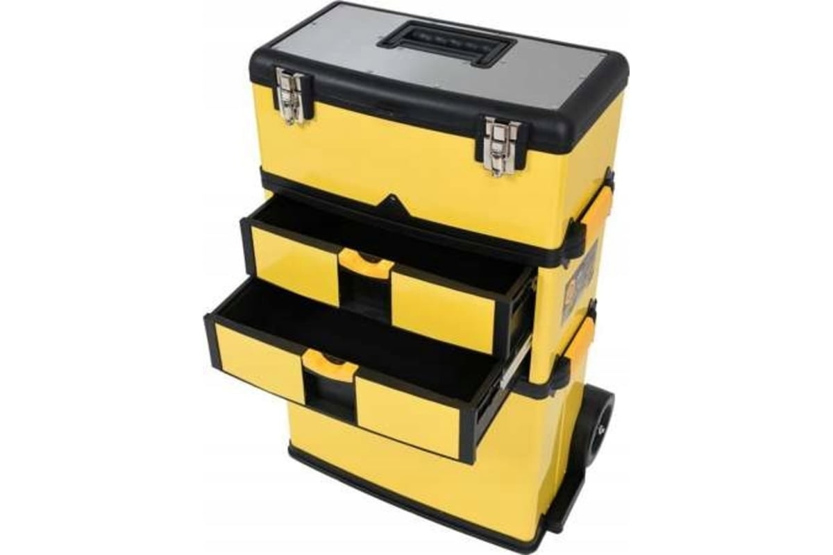 Ящик-тележка для инструмента VOREL 3 секции, желтый 78738 - выгодная ...