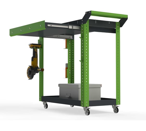 Тележка инструментальная ООО Металекс Metalex Тип 1А, 900x400x800, 2-е полки, серо-зеленый 118565