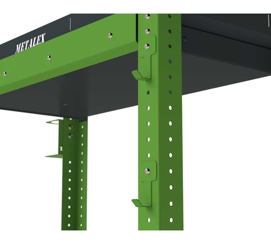 Тележка инструментальная ООО Металекс Metalex Тип 1А, 900x400x800, 2-е полки, серо-зеленый 118565