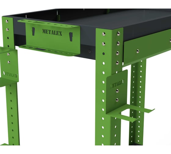 Тележка инструментальная ООО Металекс Metalex Тип 1А, 900x400x800, 2-е полки, серо-зеленый 118565