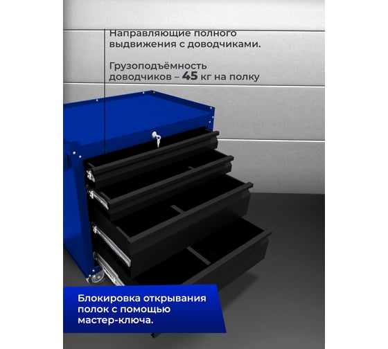 Инструментальная тележка ILIKPRO Вертикаль Смарт сине-чёрная SIS-22.744.678.000.5010-9005